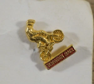 Ultra RARE Vtg Schwinn BMX Bicycles Gold Tone Hat Lapel Pin - Picture 1 of 4