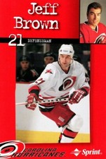 Jeff Brown 1997-98 Carolina Hurricanes Team Issue Postcard