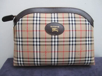 Authentic Vintage Burberry Check Pouch Clutch Bag Made In Japan w / Box - Image 1 of 4