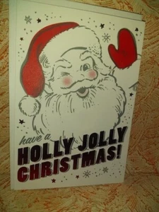 Cute Card Wishing You A Merry Christmas & Happy New Years Santa Waving - Picture 1 of 2