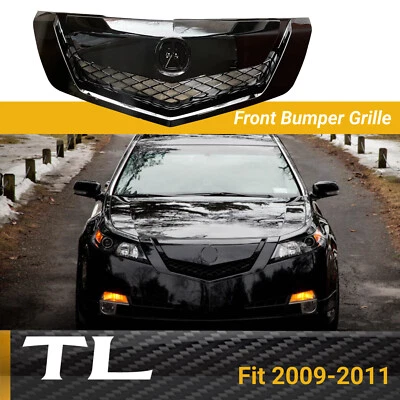 Kit completo de montaje de parrilla/parrilla superior delantera negro brillante para Acura TL 2009-2011 Foto 1 de 4