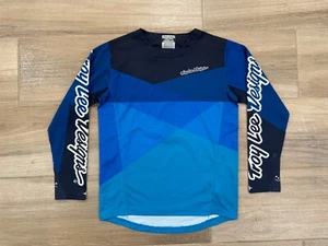 Troy Lee Designs Boys Jersey MEDIUM Youth Blue Long Sleeve Motocross *SEE FLAW - Picture 1 of 10
