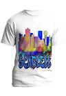 Airbrush Painted  Urban City Building Landscape Hoodie Shirt Hat Backpack Tag M