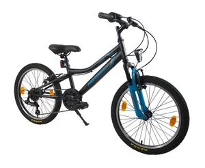 Shadow 20" Wheel 10" Frame 6 Speed Front Suspension Bike Black/Blue Age 6+ - Picture 1 of 7