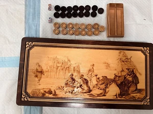 НАРДЫ-ДЕРЕВЯННЫЕ,КАРАВАН,BACKGAMMON GAME,WOOD, GOOD CONDITION,USED,ART CARAVAN. - Picture 1 of 24