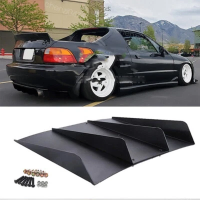 Rear Bumper Diffuser Shark 4-Fin Spoiler Lip Splitter For Honda Civic Del Sol Si - Image 1 of 4