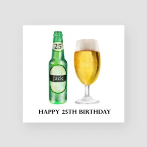 Personalised 25th Birthday Card Son Beer Birthday Gift Male Birthday Card Him - Picture 1 of 6
