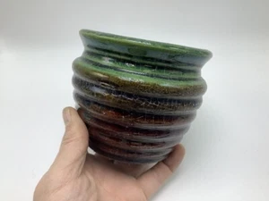 Vintage Original unmarked Green & Brown Planter - Picture 1 of 7