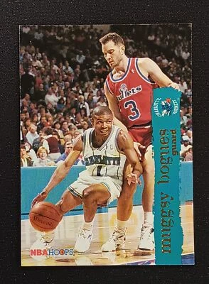 1995-96 Hoops #14 Muggsy Bogues - Charlotte Hornets - Image 1 of 2
