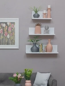 ⬜ 3 white SHELVES furniture LIVING ROOM bookshelf DIORAMA display 1/6 for BARBIE - Picture 1 of 4
