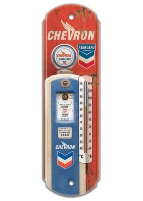 NEW! Chevron Standard - Indoor Outdoor Metal Tin 17" Thermometer Nostalgic 40263 - Image 1 of 4
