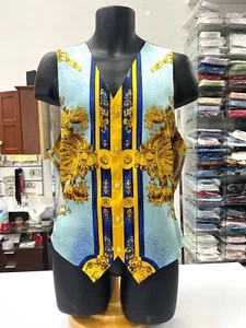 NUEVO Chaleco Creme De Seda para Hombre Moda 100% Seda Suave Tacto Premium Multicolor EE. UU. - Imagen 1 de 5