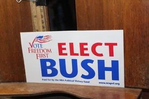 Vintage Political Bumper Sticker Free US Shipping NRA Elect Bush - Picture 1 of 4