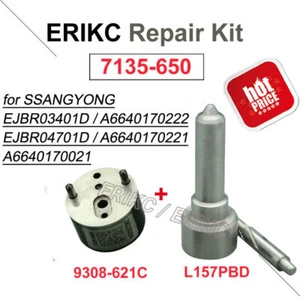 ERIKC 7135-650 Repair Kit Nozzle L157PBD+Valve 9308-621C for Injector EJBR03401D - Picture 1 of 7