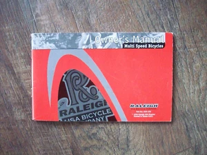 Vintage Owner's Manual for Raleigh Multi-Speed Bicycles, 1998 - Picture 1 of 1