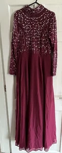 Brand New ASOS Maroon Embellished Bridesmaid/Prom Dress - Size 12 - Picture 1 of 9