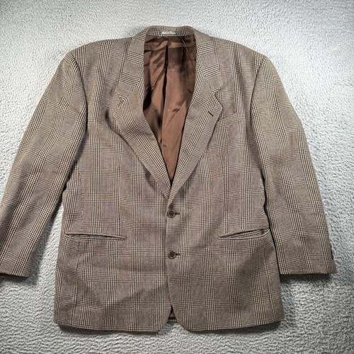 SAINT LAURENT (YSL) Giacca Yves Saint Laurent uomo marrone a quadretti manica lunga vestibilità classica cappotto giacca