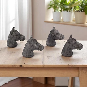 Vintage Konvolut 4 Zinn Pferdeköpfe Zinnfiguren - Bild 1 von 11