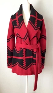 Lauren Ralph Lauren Wool Cardigan Sweater Coat Native Aztec - Picture 1 of 10
