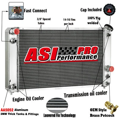 3 Row Radiator For 94-05 Chevy Blazer S10 GMC Sonoma Jimmy Isuzu Oldsmobile 4.3L - Image 1 of 4