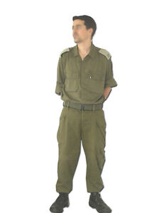 IDF Israeli Army Military 100% Cotton Fatigue Bet Combat Olive Green Shirt