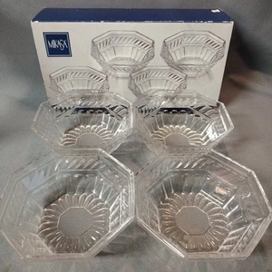 Set of 4 Mikasa Japan Estate 6" glass serving bowls octagonal with box - Picture 1 of 17