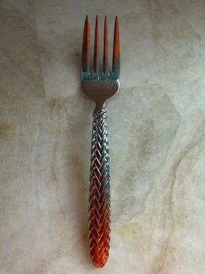Ralph Lauren Equestrian Braid Salad Fork 6.75” Rare 1991 Korea - Image 1 of 4