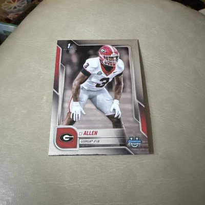 Bowman Chrome University #140 CJ Allen Georgia Bulldogs 2025 FBC Foto 1 de 2