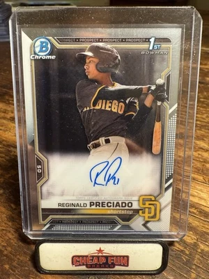 2021 Bowman Chrome Prospect Autographs Reginald Preciado #CPA-RPR 1st Auto Cubs - Image 1 of 2