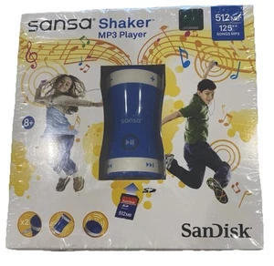 Sansa Shaker MP3 Player Built-In Speaker 512MB Blue Sandisk 125 Songs Earphones - Picture 1 of 6