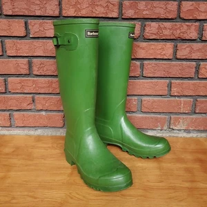 Barbour Wellington Boots Sz EU 42 US Mens 9 Womens 10 Green Wellies Festival - Picture 1 of 8