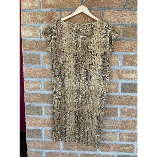 Tory Burch beige stampa serpente seta oro S