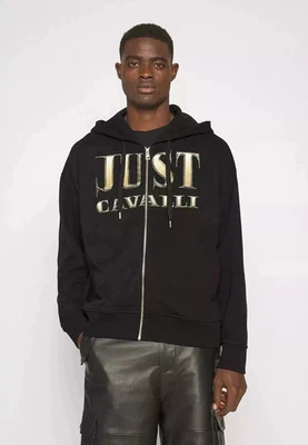 -84% DE DESCUENTO Just Cavalli Sudadera con capucha negra cremallera talla M relax fit (talla real L) ¡NUEVA! Foto 1 de 4