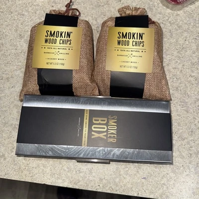 Caja ahumadora de pellets de acero inoxidable para parrillas de barbacoa de carbón con astillas de madera Foto 1 de 4