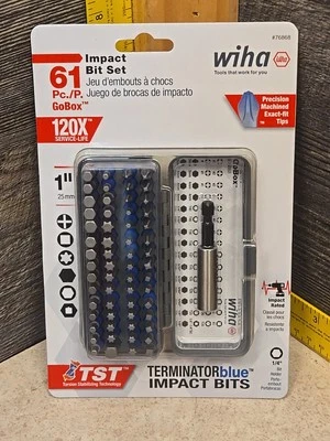 NEW Wiha 76868 61 Piece Impact Bit Set GoBox Torx Hex Screwdriver Tips Tools - Image 1 of 4