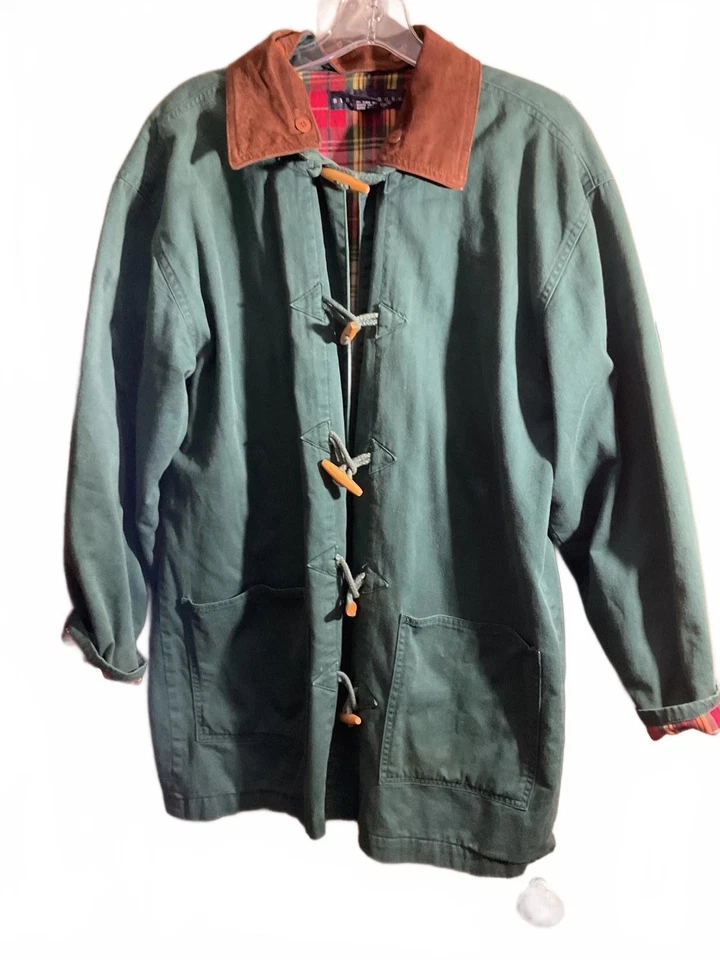 Birch Bros/ the Eagles Eye Cotton  Chore Jacket with Plaid Flannel  Lining Small - Image 1 of 4