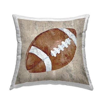 Almohada de Fútbol Exterior 18x18 Marrón Estampado Rústico Cojín Decoración Deportiva Foto 1 de 4