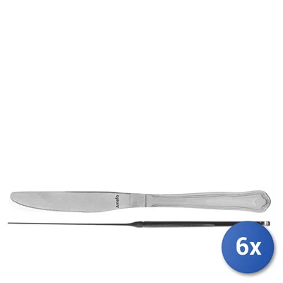 6x Coltelli Da Tavola In Acciaio Inox Contour Urfe, Argento - Immagine 1 di 3