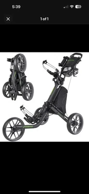 EASEGO Golf Push Cart 3 Wheel : Golf Bag Cart Foldable  W/ Phone/Cup/Umbrella H - Image 1 of 4
