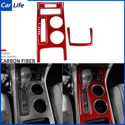 6x Cubierta de panel de cambio de marchas de consola de fibra de carbono roja para Chevrolet Traverse 09-17 Foto 1 de 4