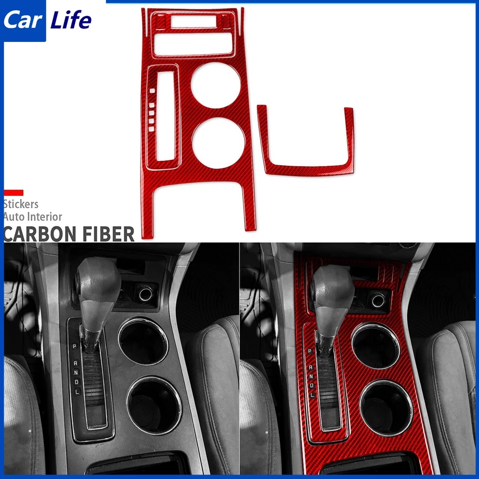 6x Cubierta de panel de cambio de marchas de consola de fibra de carbono roja para Chevrolet Traverse 09-17 Foto 1 de 4