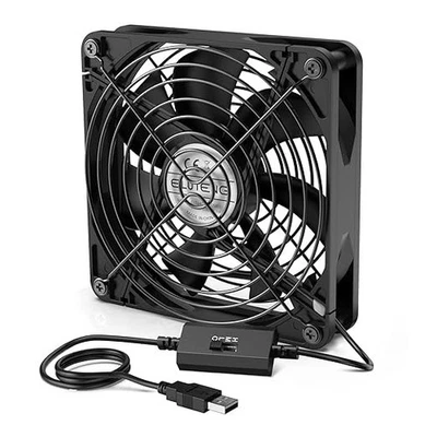 ELUTENG 140mm USB Fan with 3 Speed 5V Powered Case Fan 1500RPM Portable Cooling - Image 1 of 4