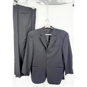 Traje Enzo Tovare Hombres Hecho en Italia Lana Rayas Blazer Chaqueta 56 Formal Carrera - Imagen 1 de 24