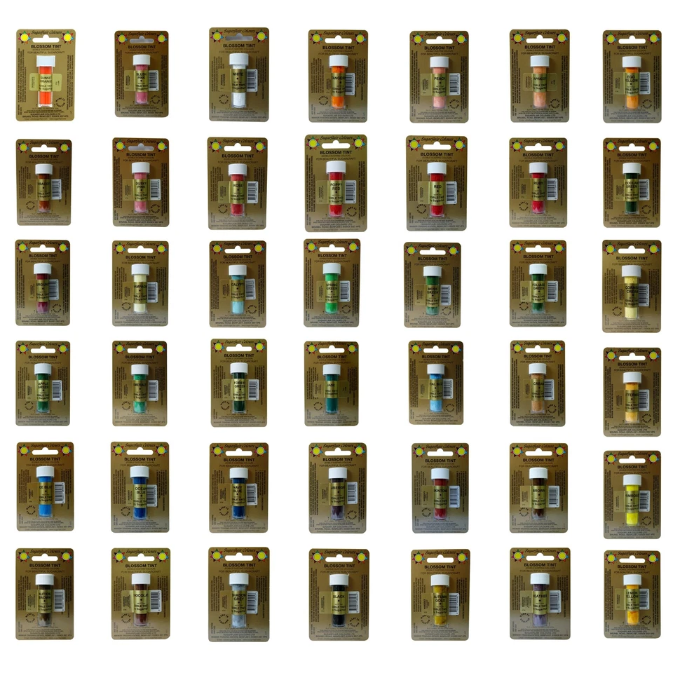 10 x 7ml Sugarflair Blossom Tint Edible Cake Sugarpaste Icing Food Colour Dust - Image 1 of 1