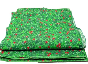 Vintage Weihnachten Tischläufer und passende Servietten Stechpalme Beere grün rot - Bild 1 von 8