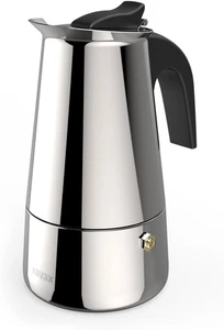 | Caffettiera Italiana in Acciaio Inox (Espresso, 4 Tazze Da 200 Ml, Adatta a Tu - Foto 1 di 12