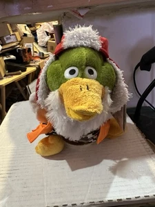 Pato de peluche animado villancicos Navidad pato canto cazador hogar acentos vacaciones - Imagen 1 de 4