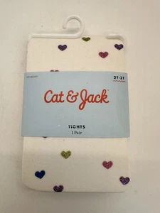 Cat And Jack Glitter Sparkle Hearts Fashion Tights Size 2T-3T - Picture 1 of 3