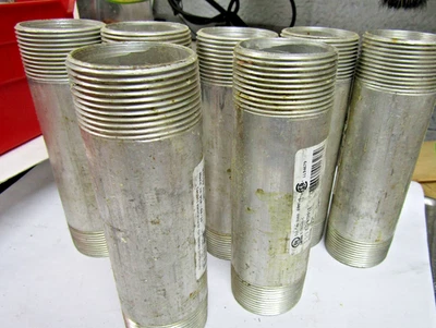 ✌️7) 全新 1-1/2 英寸 x 6 英寸铝合金硬质接头螺纹闭合嘴 7 件装 — 第 1/3 张图片