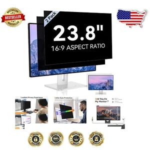2 Pack 23.8'' Computer Privacy Screen - Anti-Glare & Blue Light Filter Protector - Picture 1 of 10